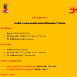 Kundali Matching Report 2025